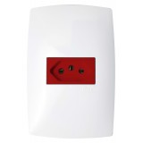 Conjunto Tomada Horizontal Vermelha 20A 4x2 HOME BRANCA